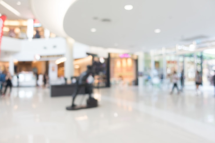 Foto gratuito centro commerciale sfocato astratto
