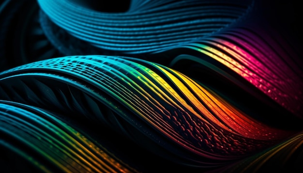 Cerchi multicolori astratti in uno sfondo futuristico generato dall'intelligenza artificiale