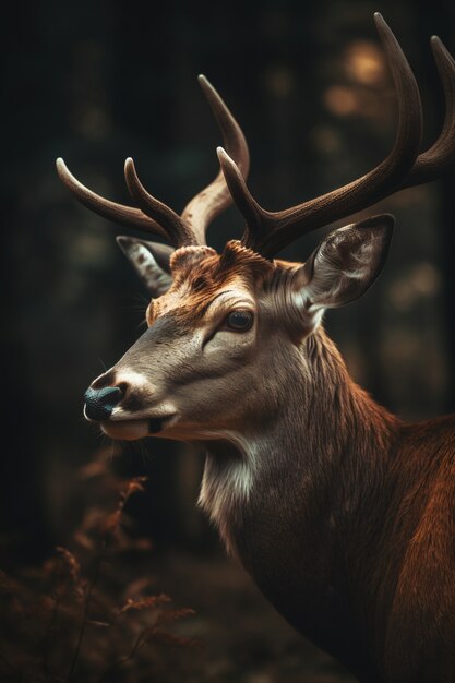 Cervi realistici con sfondo naturale