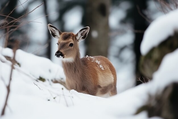 Cervi realistici con sfondo naturale