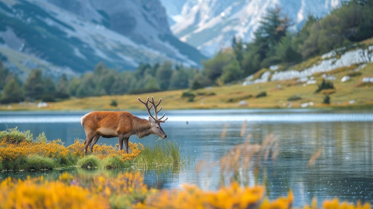 Foto gratuito cervi selvatici in natura