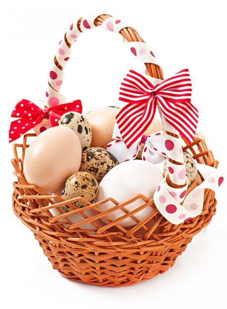 Cesto e uova di Pasqua
