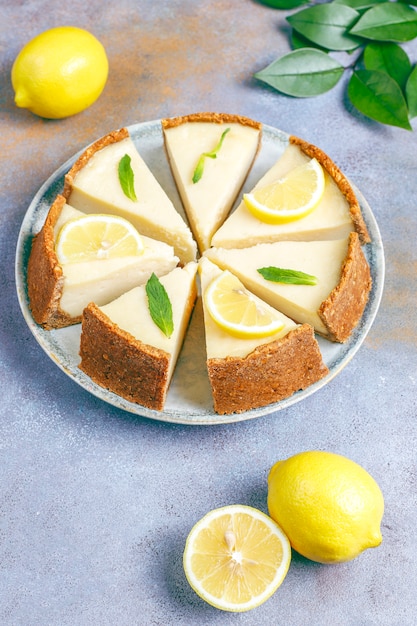 Cheesecake newyork fatta in casa con limone e menta