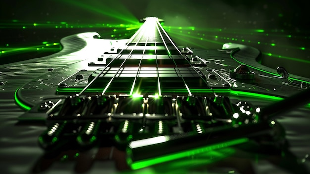 Chitarra elettrica con luce al neon