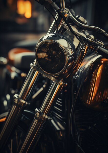 Chiuda in su moto cool all'aperto