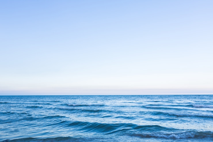 Foto gratuito cielo sereno con il mare blu