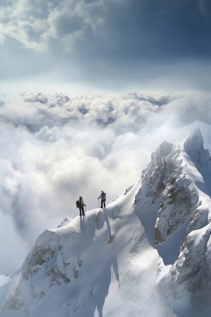 Cima della vista sulle montagne