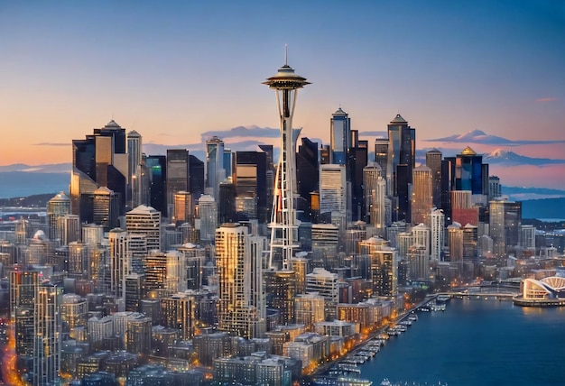 Città di Seattle con testo