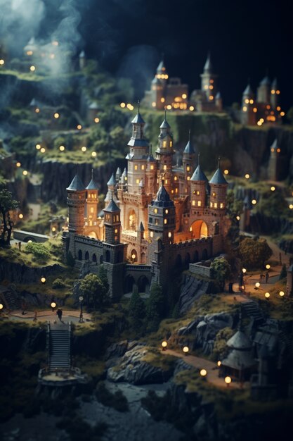 Città fantasy medievale generata da Ai