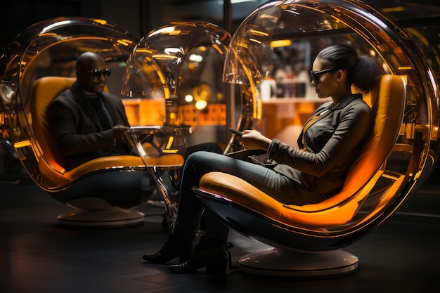 Città futuristica con mobilità ad alta tecnologia per il benessere sociale