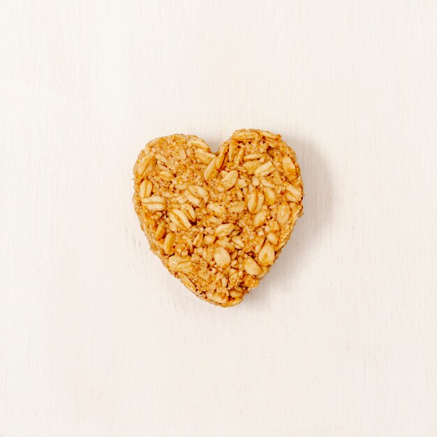 Close-up a forma di cuore di cereali