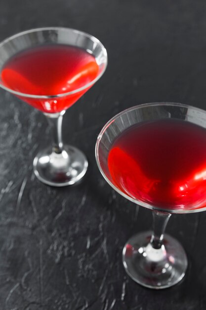 Close-up di bicchieri di cocktail