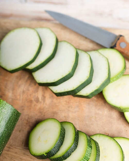 Close-up di deliziose zucchine