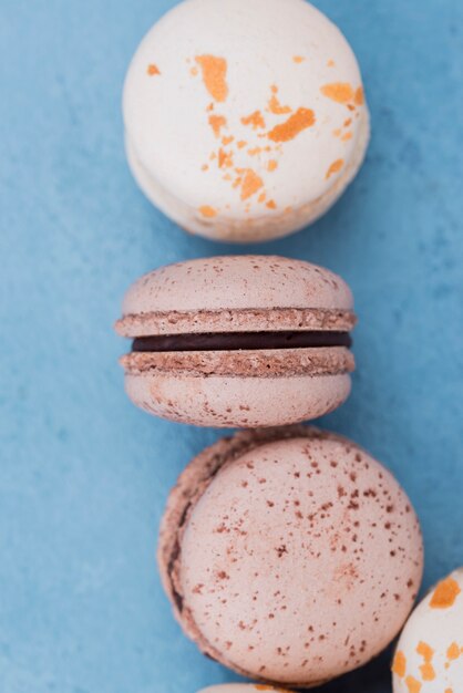 Close-up di deliziosi macarons