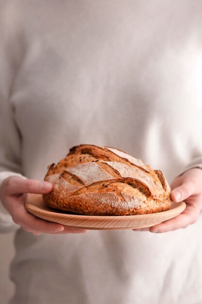 Close-up di pane sul piatto