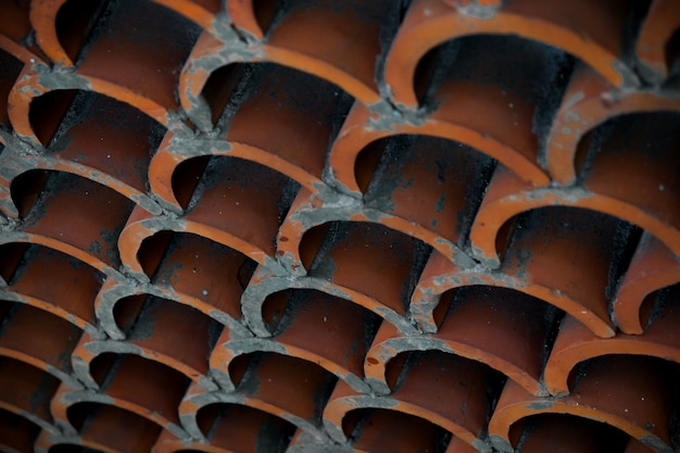 Close-up di tegole in terracotta