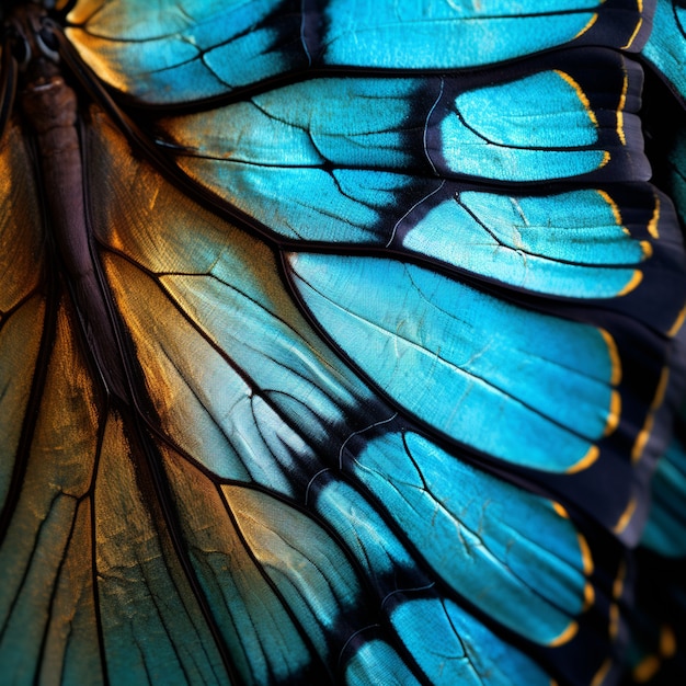 Close-up di una farfalla blu