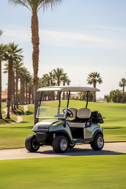 Close up sul golf cart in corso