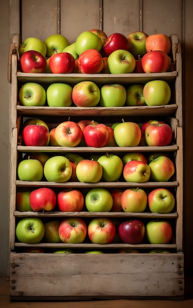 Close up sulle mele frutti di stagione per l'inverno