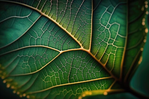 Closeup natura foglia verde Foglia tropicale vista macro