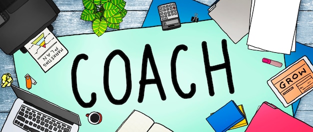 Coach Coaching Guida Istruttore Leader Manager Tutor Concept