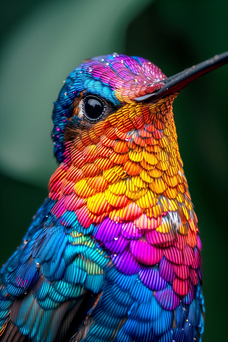 Foto gratuito colibrì dai colori vivaci in natura