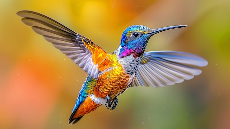 Foto gratuito colibrì dai colori vivaci in natura