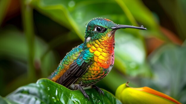 Colibrì dai colori vivaci in natura