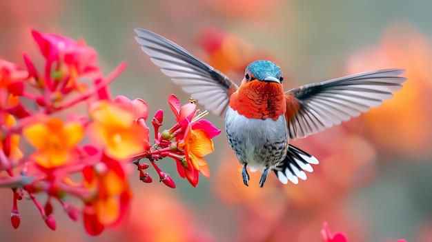 Colibrì dai colori vivaci nell'ambiente naturale