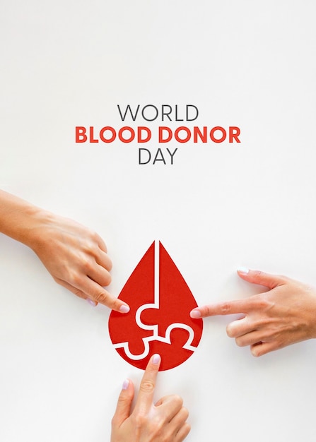 Collage creativo della giornata mondiale del donatore di sangue