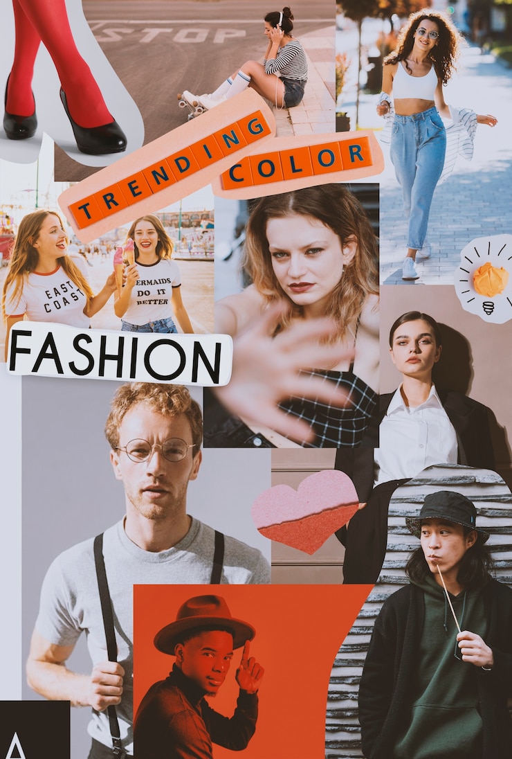 Foto gratuito collage di settimane di moda glamour