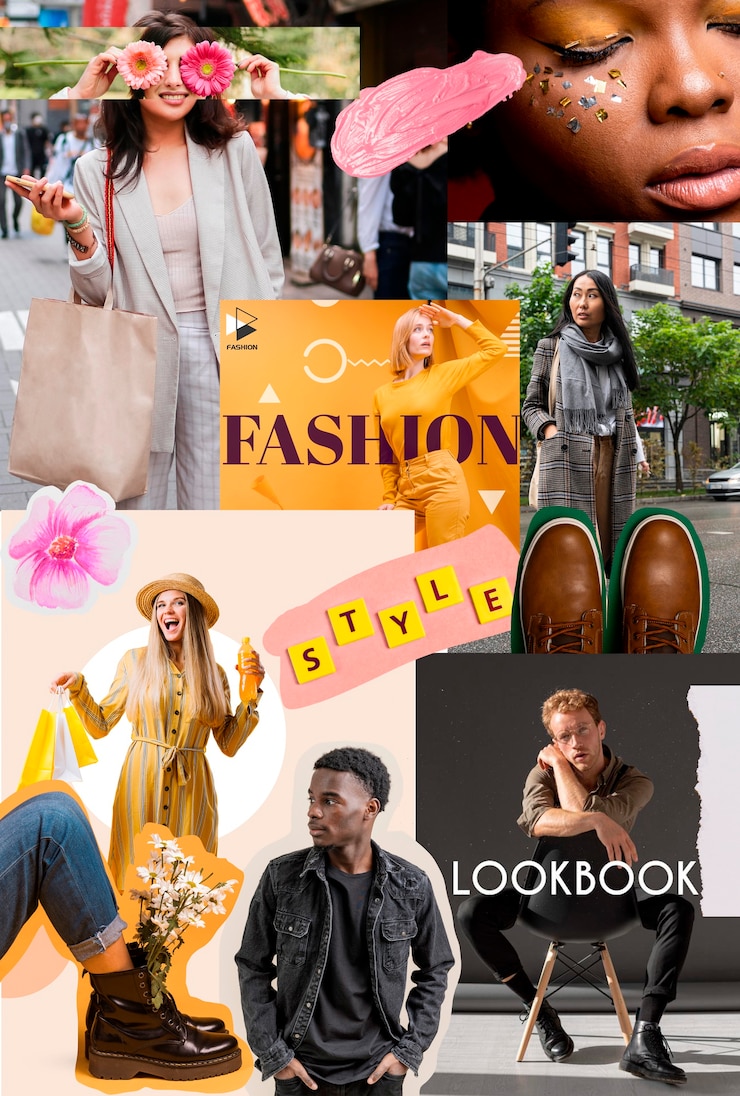 Foto gratuito collage di settimane di moda glamour