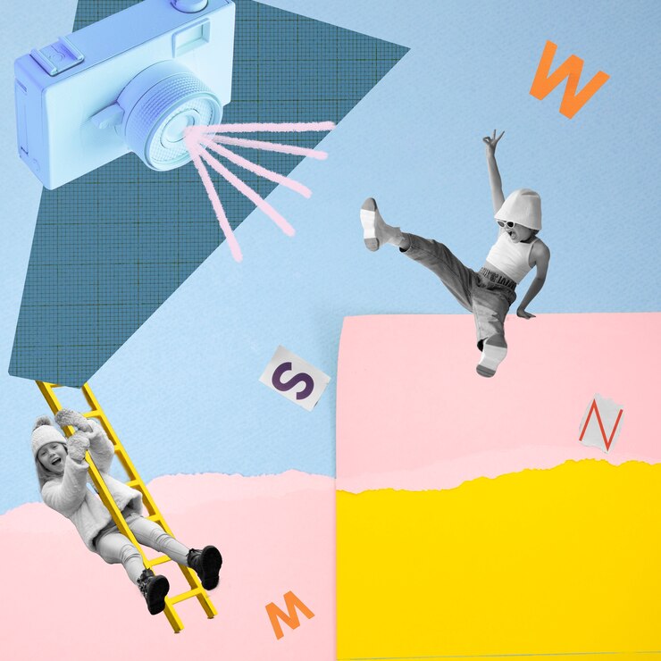 Foto gratuito collage sul concetto di infanzia
