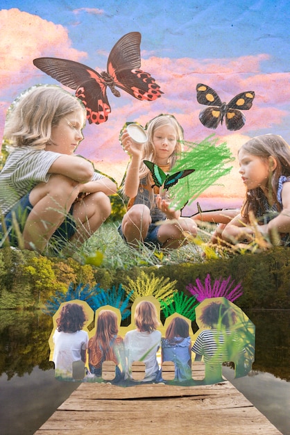 Collage sul design dell'infanzia