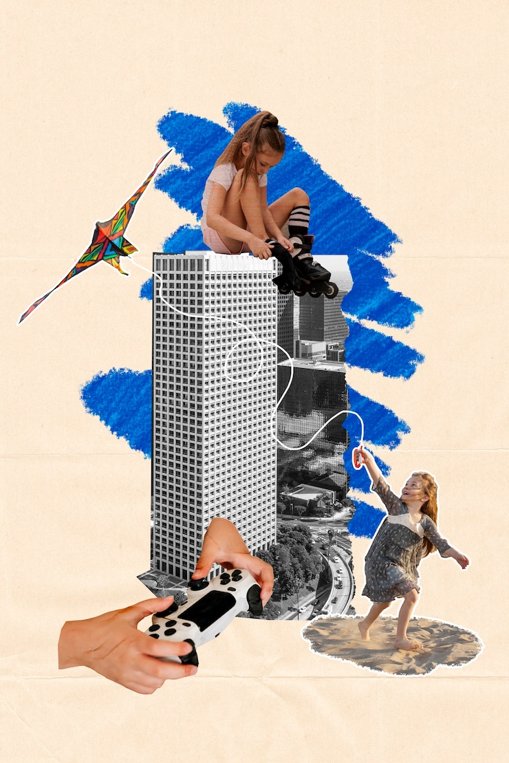Foto gratuito collage sul design dell'infanzia