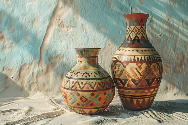 Foto gratuito collezione di antichi vasi di ceramica