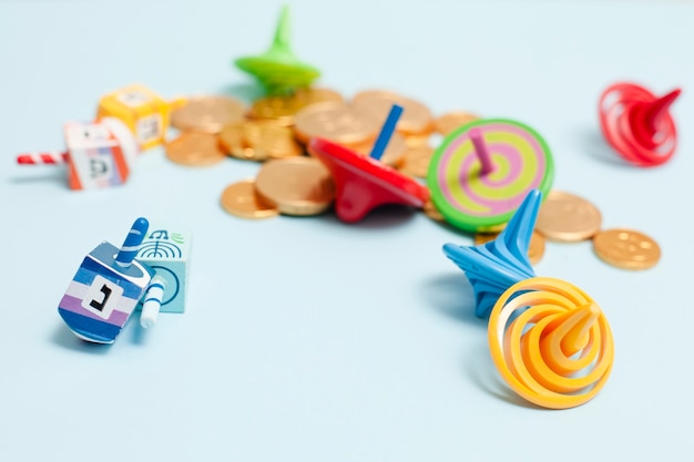 Collezione di Hanukkah Close-up di Dreidel