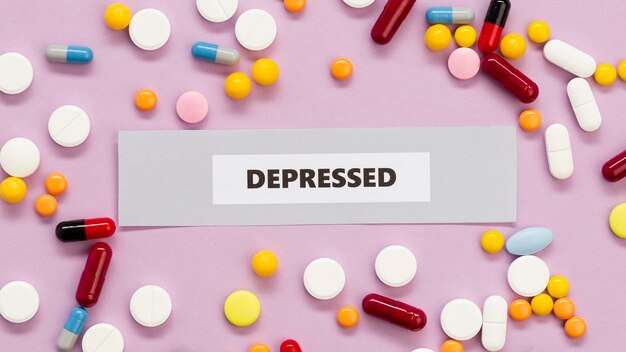 Collezione di pillole depresse