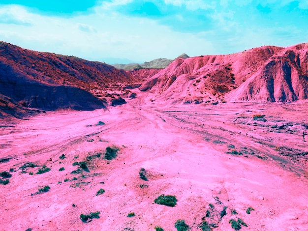 Colorato paesaggio vaporwave retrò