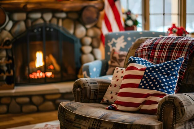 Colori americani decorazioni domestiche per la celebrazione del giorno dell'indipendenza