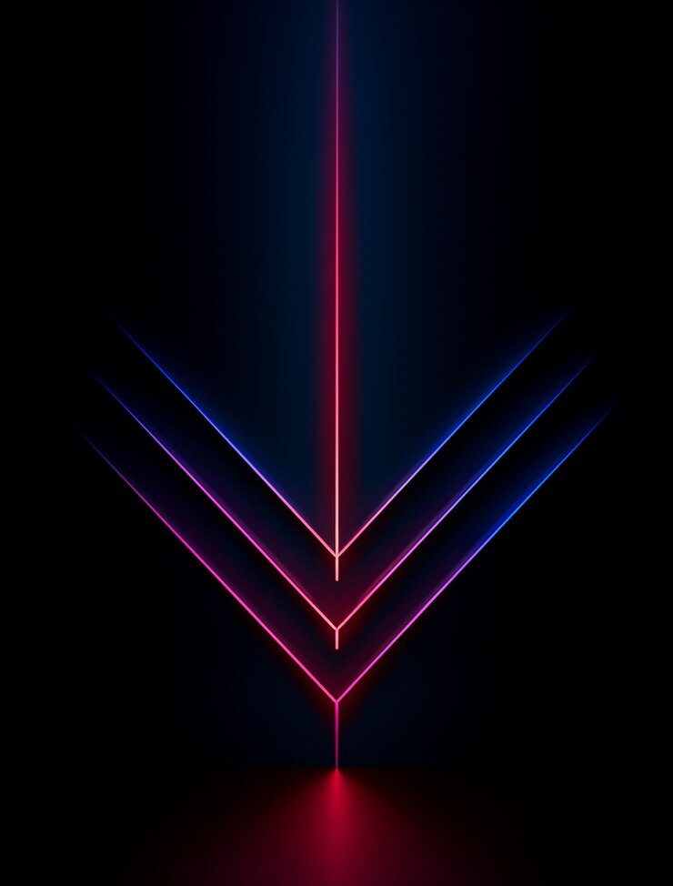 Foto gratuito colori neon luminosi freccia illuminata