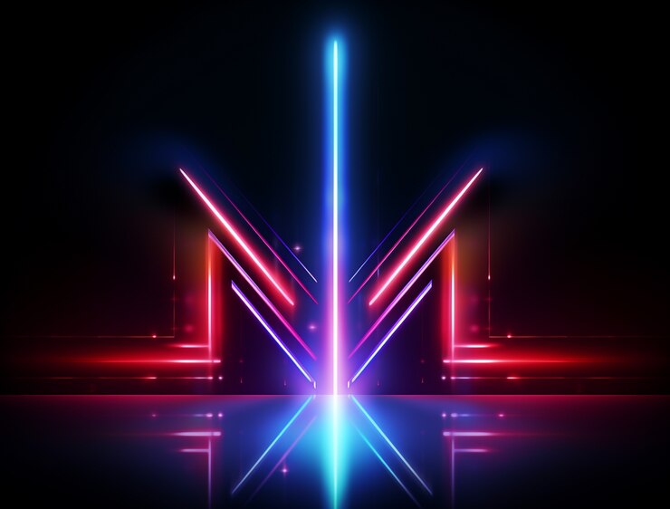 Foto gratuito colori neon luminosi freccia illuminata