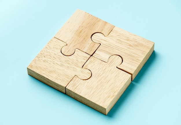 Colpo a macroistruzione di concetto di lavoro di squadra del puzzle