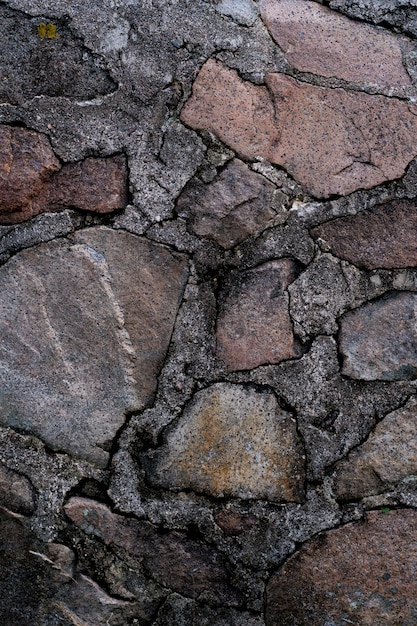 Colpo del primo piano di un muro di pietra