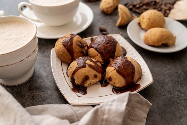 Colpo di alta vista di dolci del mattino