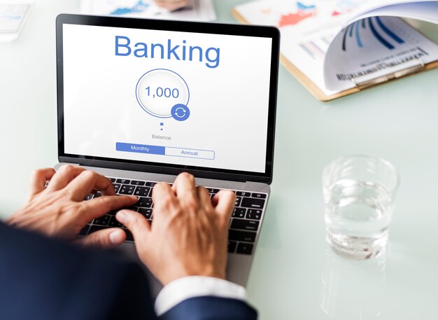 Commercio elettronico online di finanza di Internet delle banche