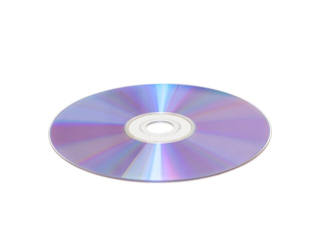 Compact disc con sfondo bianco