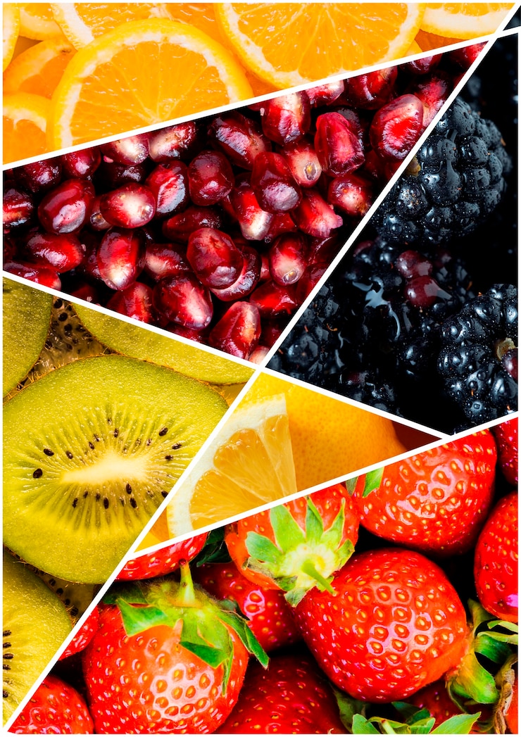 Foto gratuito composizione del concetto di struttura della frutta