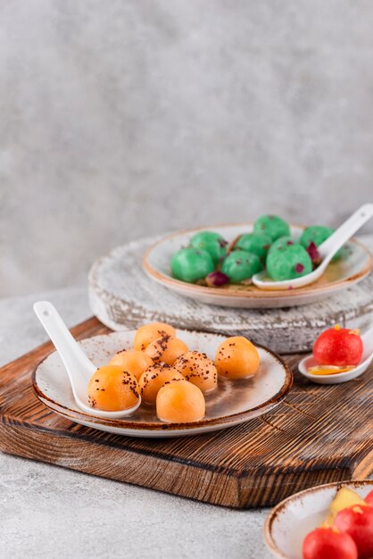 Composizione di natura morta dolce tang yuan