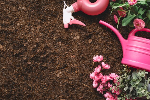 Composizione giardinaggio con giardinaggio può